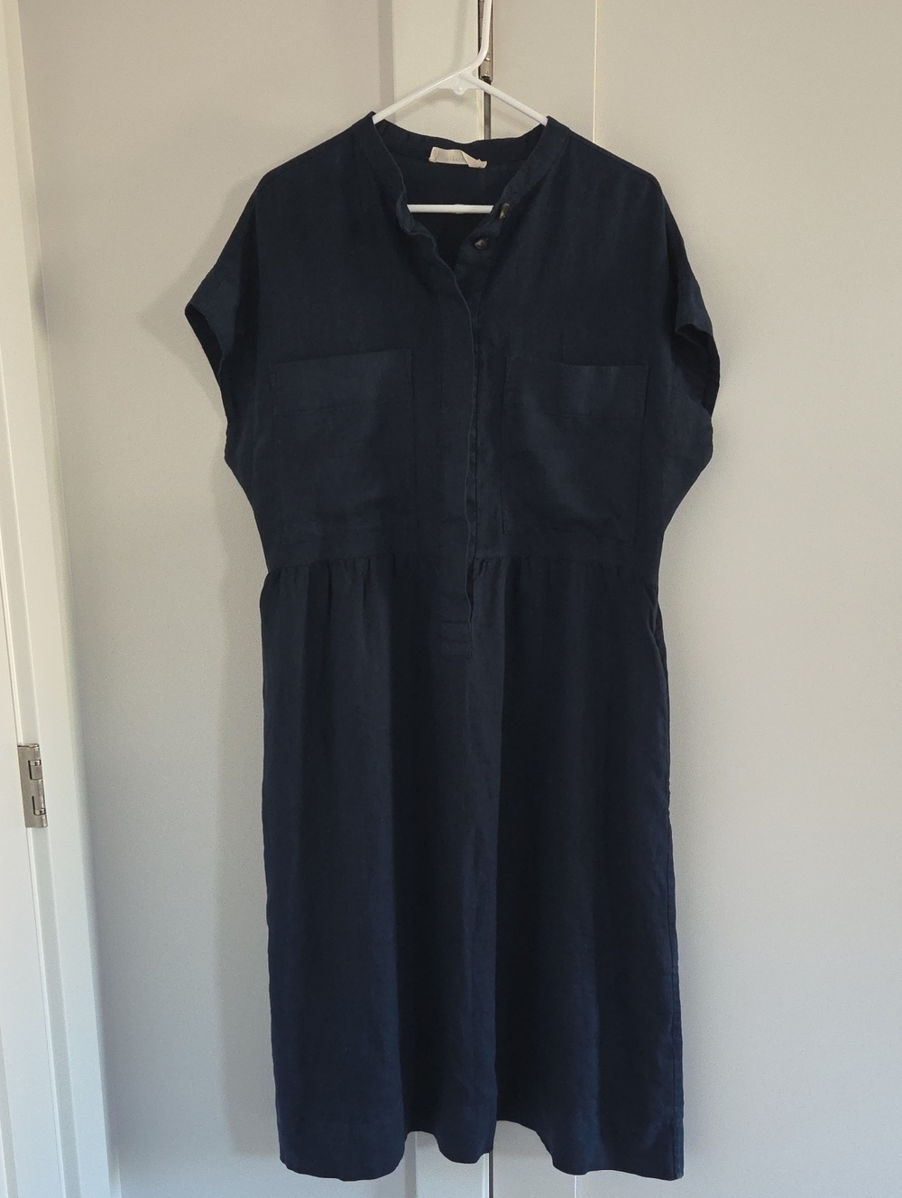 Everlane The Craft Dress in Linen Navy size L